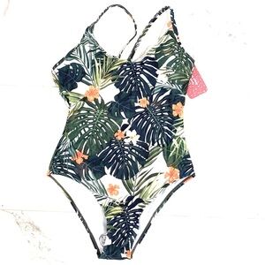 (A4) Pat‎ Pat palm leaf one piece swimsuit, Size small, NWT